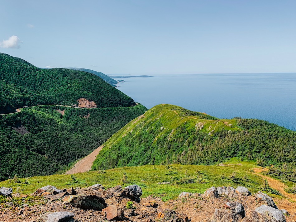 View of the Cabot Trail fro the Skyline Trail lookout. 
