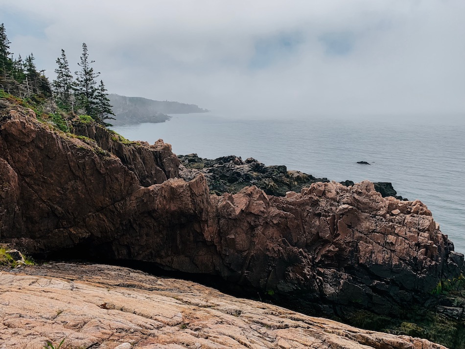 Cliff side views along the Bay of Fundy on the Cape Chignecto trail. 