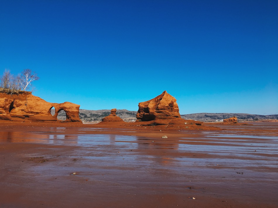 Sandstones featuring the oceans floor at Medford Beach. 