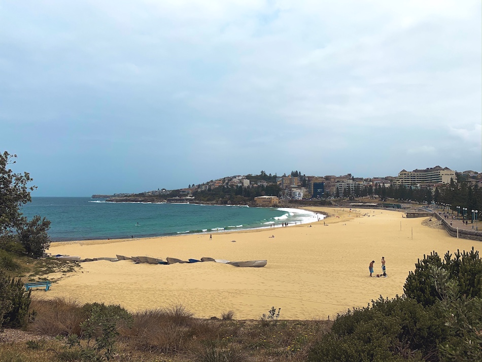 View of Coogee Beach along the Bondi To Coogee walking trail. 