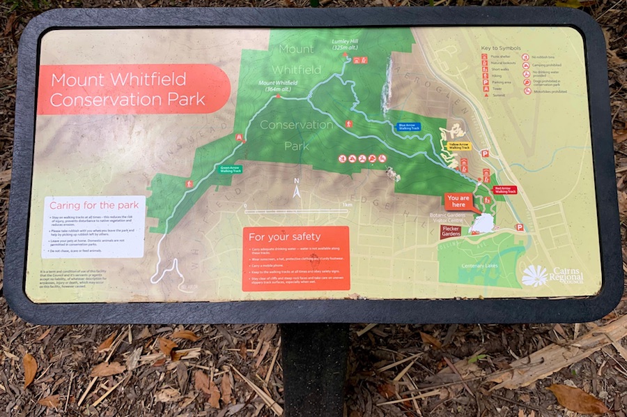 The Arrows hiking trail map.