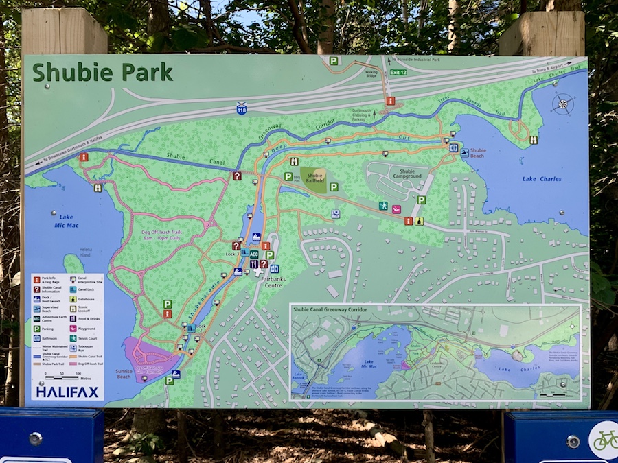 A close up of the Shubie Park map.