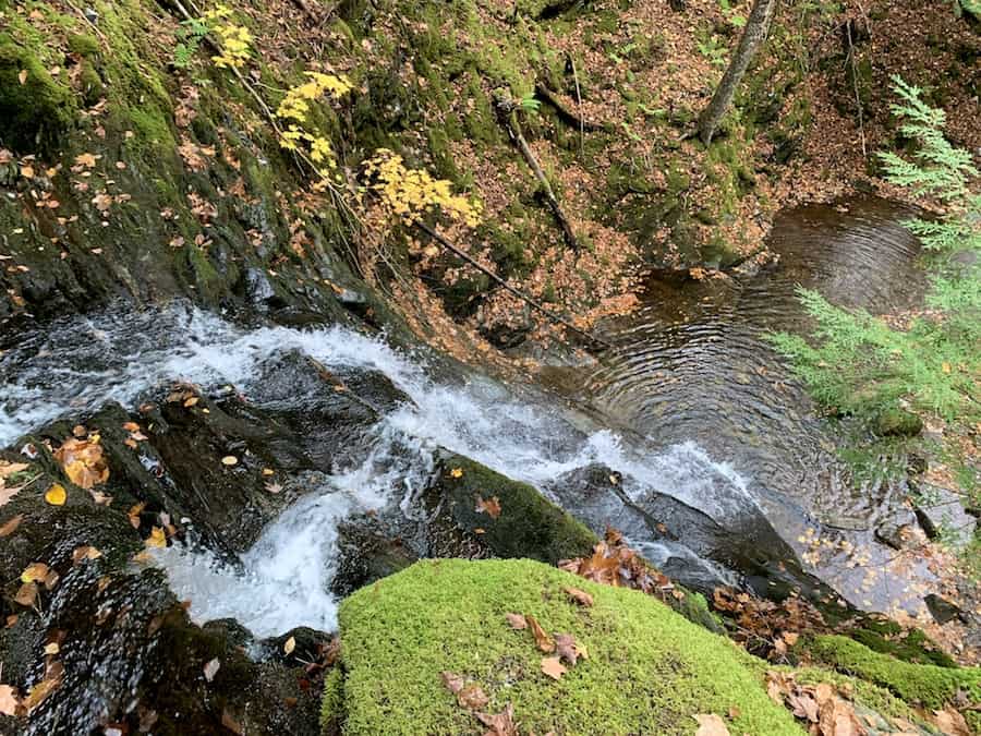 The top view of MacInnis Brook Falls waterfall