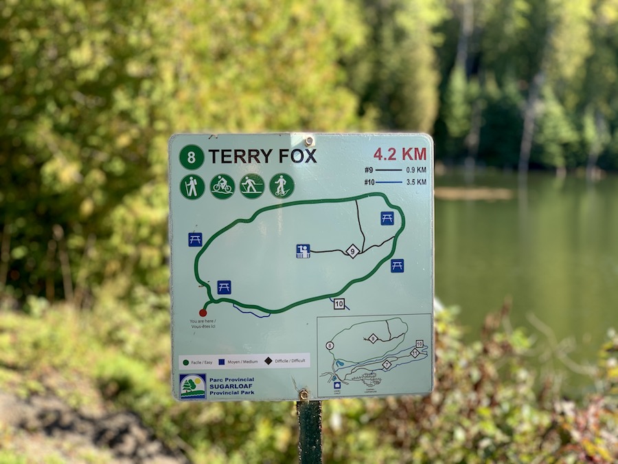 Terry Fox trail map that walks around the base of Sugarloaf Mountain Hike.