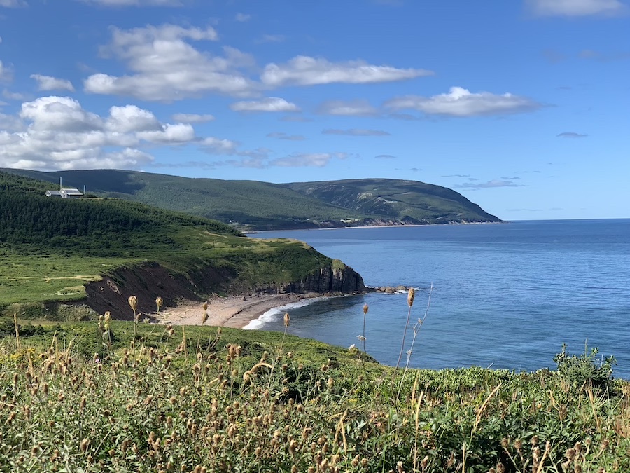 View of the Highlands and the Gulf of St. Lawrence from Pollett's Cove trail. 