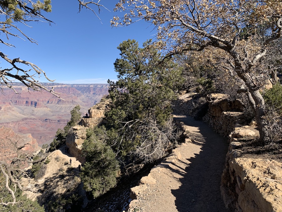 Beginning trail of the Bright Angel Trail in the Grand Canyon. 